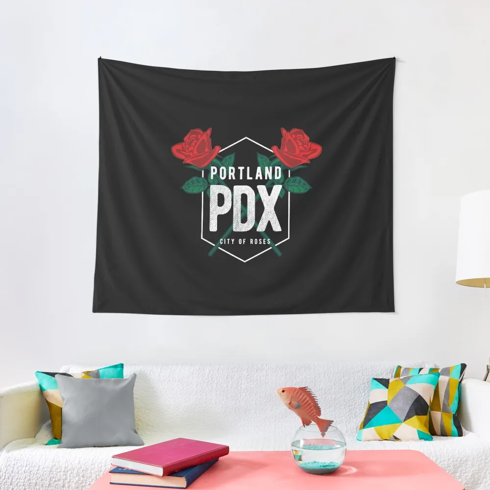 

Vintage Portland Oregon PDX City Of Roses Tapestry Mushroom Outdoor Decoration Tapestry