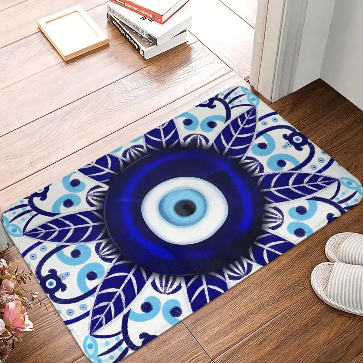 Mandala Evil Eye Anti-Slip Rug Doormat Bath Mat Lucky Charm Balcony Carpet Entrance Door Decor