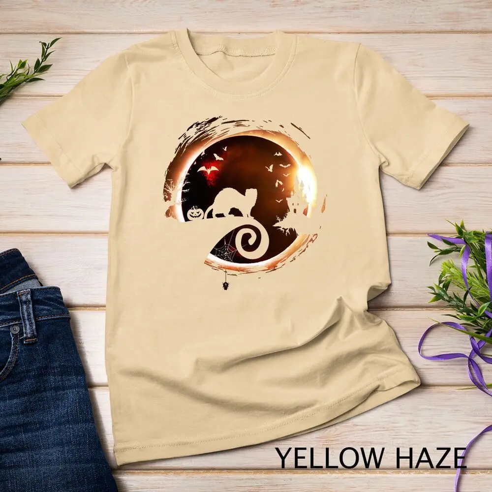 

Костюм Хэллоуина хорька, силуэт Луны, страшная Женская футболка унисекс, высокое качество, 100% хлопок, короткий рукав