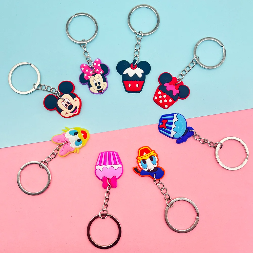 

8 шт./компл. милых брелоков из ПВХ, милых брелоков с героями мультфильмов, брелок для ключей, подарки для вечеринок, подарочные пакеты, принадлежности для дня рождения