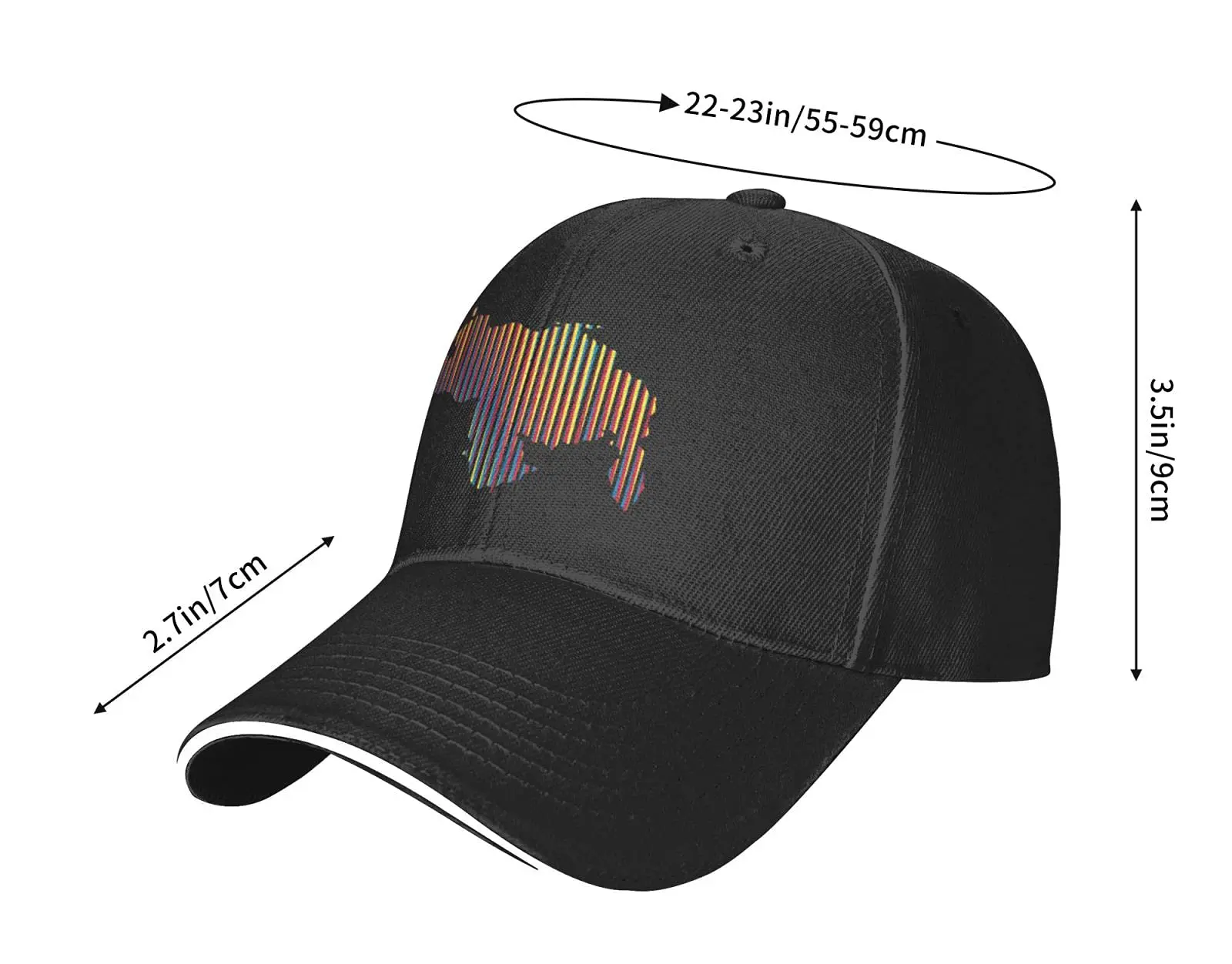 Colored Venezuela Map Men’s Baseball Caps Adjustable Peaked Sandwich Dad Hat Black