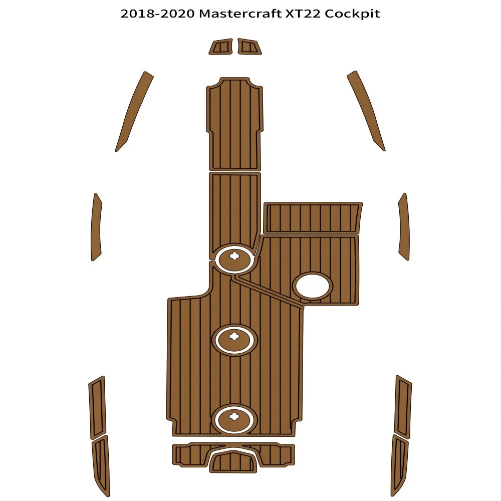 

Cockpit Pad Boat EVA Foam Faux Teak Deck Floor Mat For 2018-2020 Mastercraft XT22