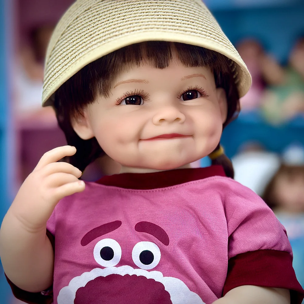 

22-дюймовая 3D-окрашенная кукла реборн W-3039, художественная имитация ручной работы, мягкий винил, можно купать с маленькой куклой