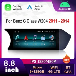 8.8 inch for Mercedes Benz C Class W204 2011-2014 NTG 4.5 System Android Car Radio Multimedia Player GPS HD Touch Screen GPS