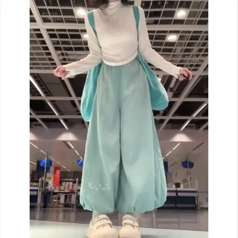 Pantalon femme Mujer printemps minimalisme élasticité jambes larges tout-Match respirant loisirs Style Preppy trajet quotidien polyvalent OL