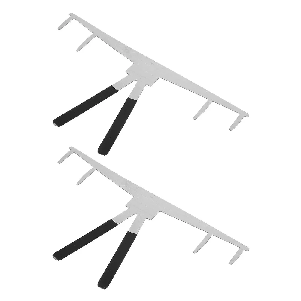 2Pcs Eyebrow Ruler Stainless Steel Three-Point Positioning Precision Measuring Tool Symmetrical Brow Shaper for Professional Use
