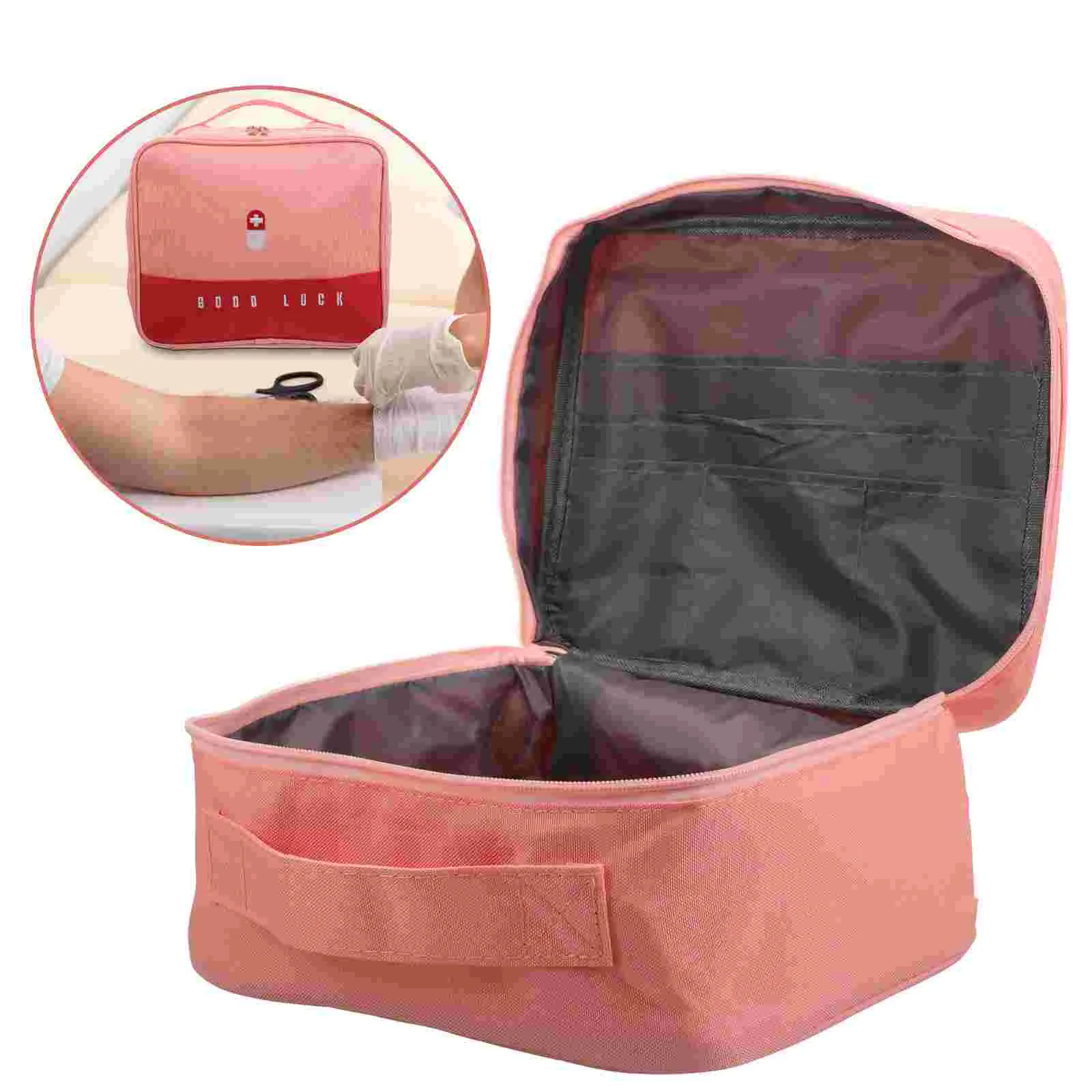 Medical First Aid Kit Handheld Bag Convenient Pill Organizer Household Pouch Medicine Empty Bottle Outdoor