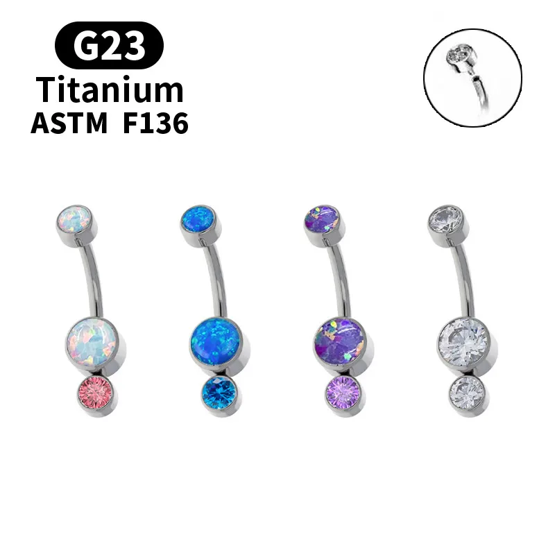 Fashion Luxury Crystal Zircon Belly Botton Rings G23 Titanium Medical Surgical Navel Piercing Barbell Women Sexy Body Jewelry