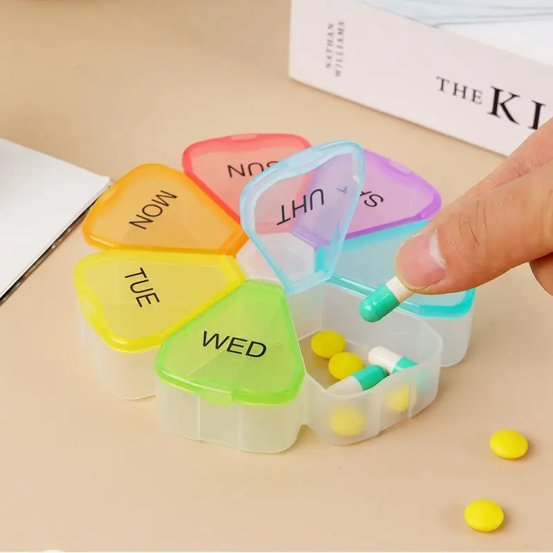 New Portable Travel Tablet Organiser With 7 Large Compartments For Vitamins Supplements Medication