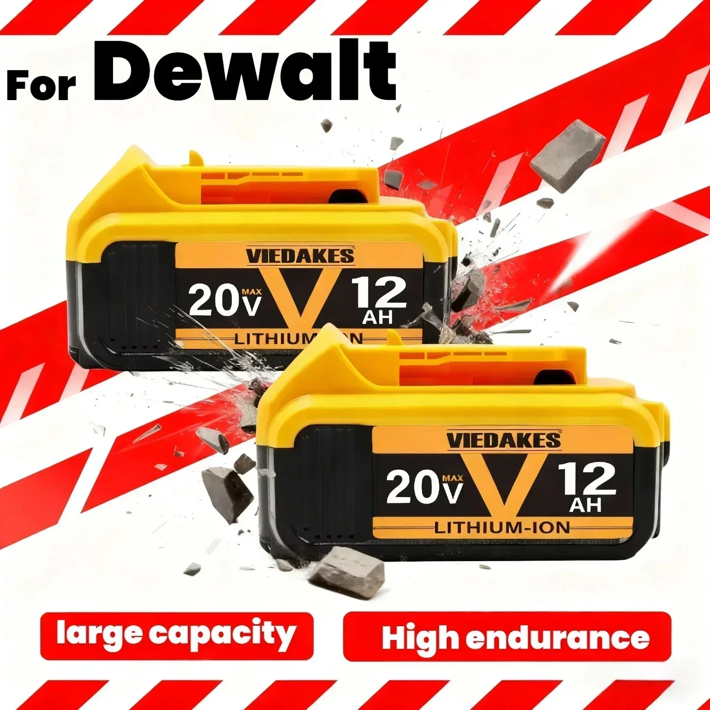 

100% Compatible with Dewalt DCB200 DCB205 DCB206 DCB181original 20V 8.0/10.0/12.0AH battery Suitable for Dewalt 20V battery☾☾☾