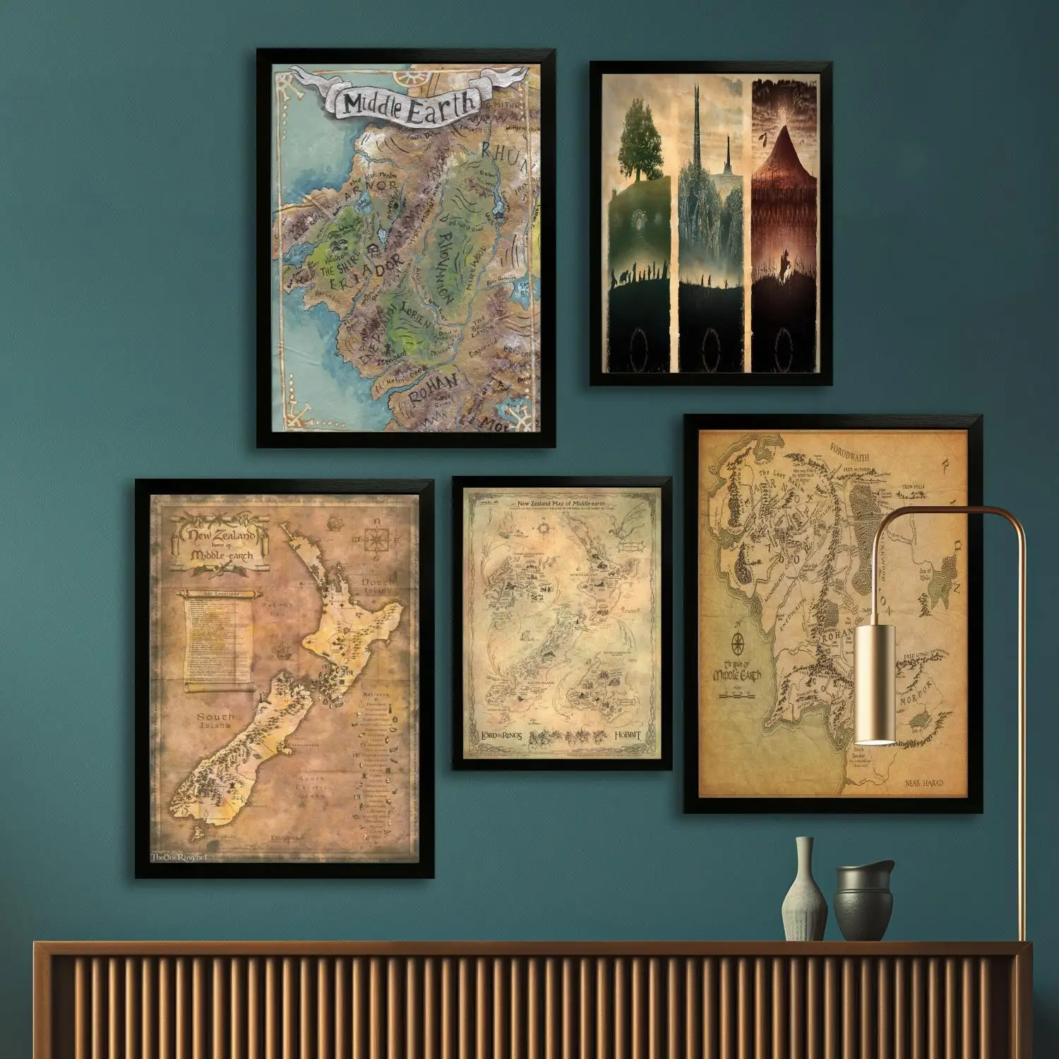 map of middle earth Canvas Art Poster and Wall Art, Picture Print, Modern Family Bedroom Decor,Decorative painting