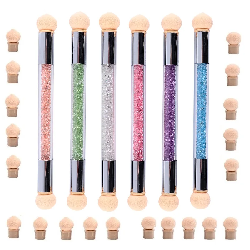 

Sponge Heads Replacement Nail Art Gel Polish Color Gradient Brush Glitter Powder Dotting Pen puff For Manicure Accessories