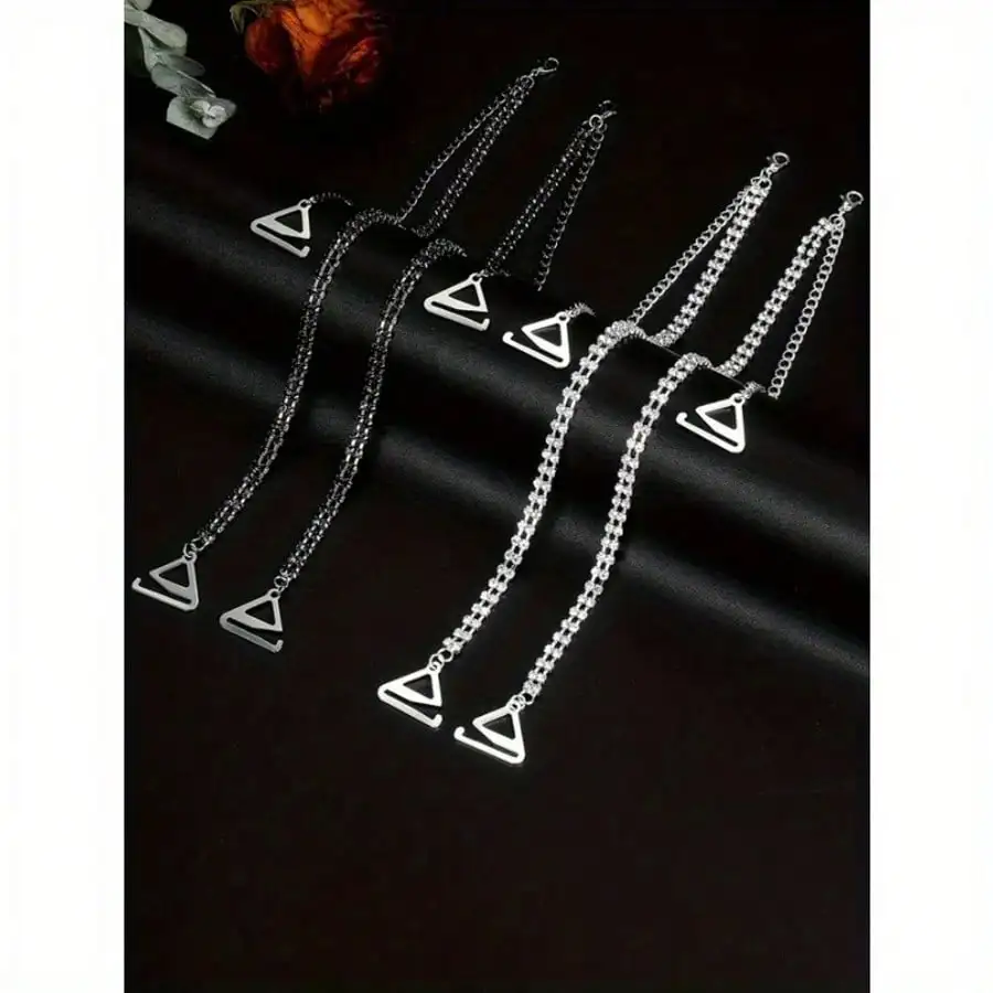 Three-Row Rhinestone Bra Straps Invisible Shoulder Straps for Bridal Wedding Dress Lingerie Decorative Clothing Accessories