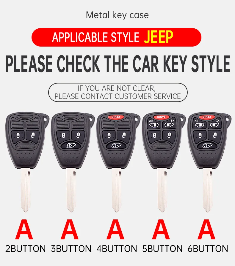 Car Key Case Cover Shell Fob for Jeep Chrysler 300C Avenger Sebring Chrysler 200 Aspen Dodge Charger Commander Grand Cherokee