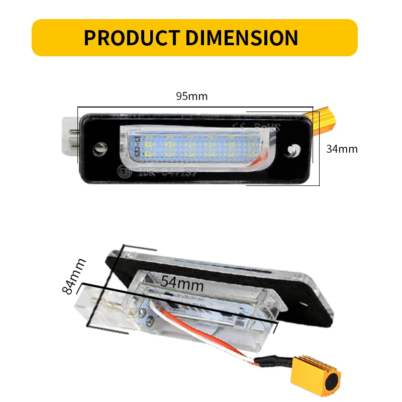 

2PCS Canbus For BMW 5-Series E34 M5 1988-1996 7-Series E32 730i 730iL 1986-1994 LED License Number Plate Lights Car Accessories