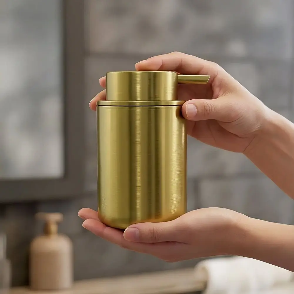 Stainless Steel Body Lotion Dispenser 160ml Capacity Gold Color Hand Soap Bottle Reusable Bottle Plastic Pump Head