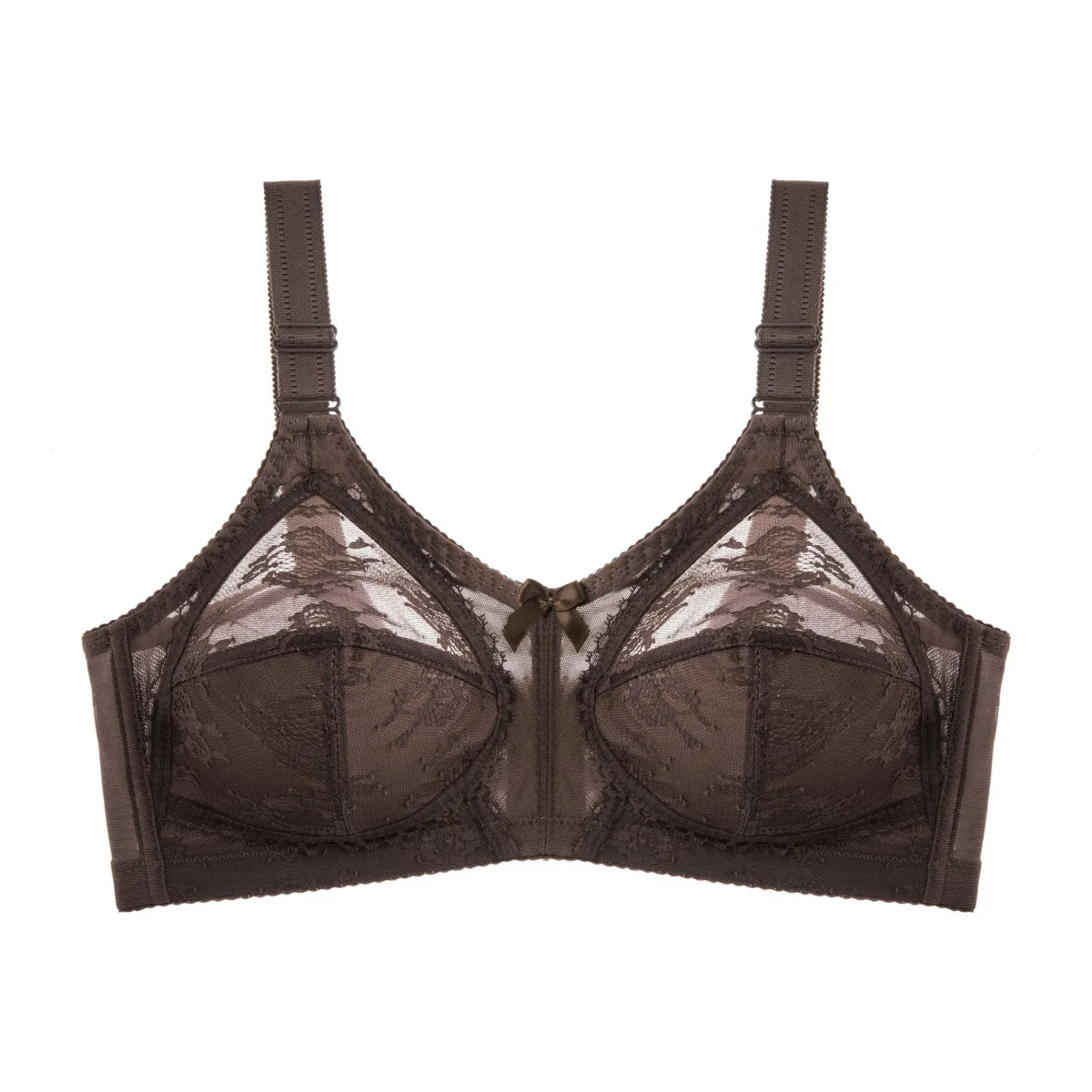 Bras for Women No Sponge Wireless Transparent  Sexy Lace Thin  Hollow Out Lace Gathering Thin  Plus Size Female Underwear image 5
