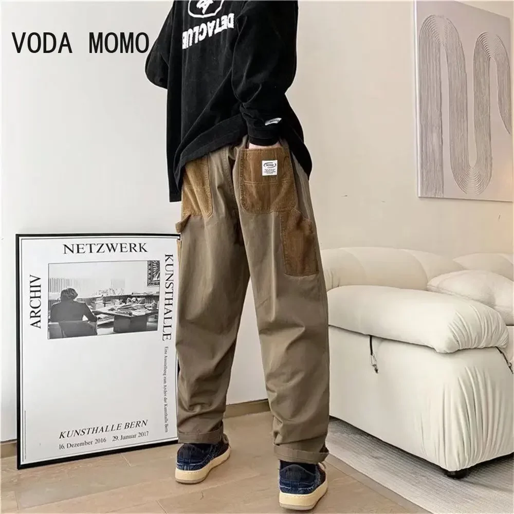 Baggy Black Cargo Pants for Men Khaki Cargo Trousers Male Vintage Loose Casual Autumn Japanese Streetwear Hip Hop pants men