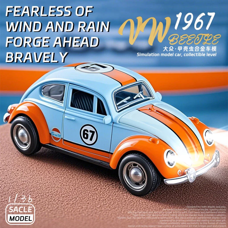 1:32 Beetle Alloy Car Diecasts Metal Classic Toy Model with Pull Back Function Vehicles for Child Gifts