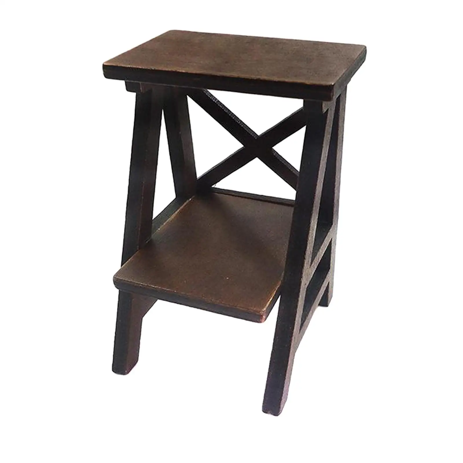 1:12 schaal poppenhuis miniatuur houten opslag zwart rek bloemenplanken meubilair