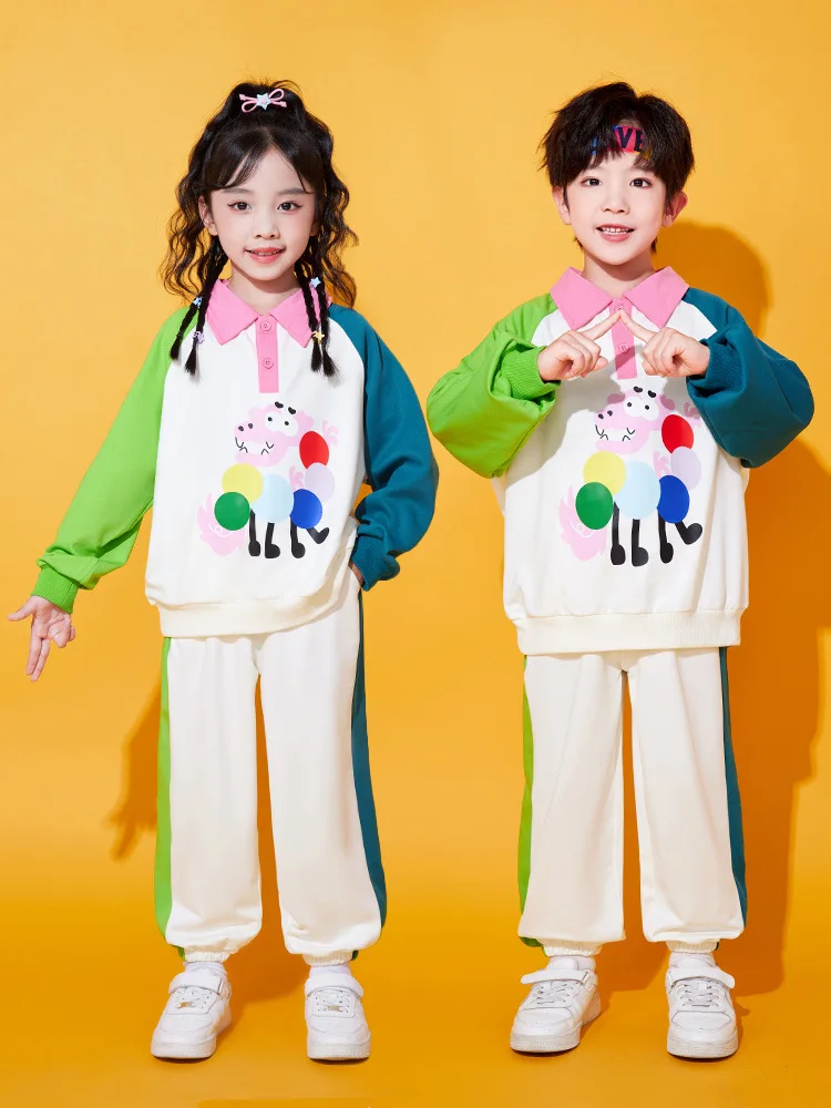 

Girls Hip Hop Bomber Letters T shirts Pants Boys Stage Child Street Dance Wear Clothes Sets Kids Jazz Costumes