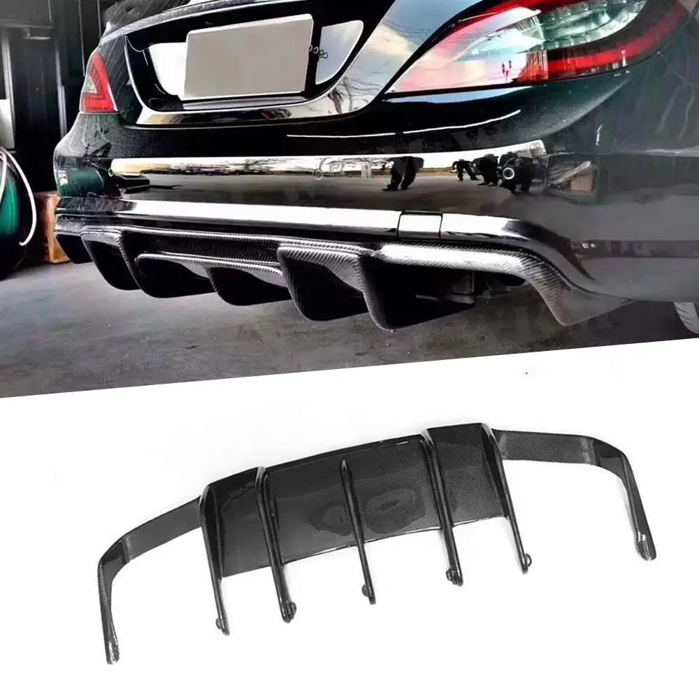 

CLS Class Carbon Fiber Car Rear Diffuser Bumper Lip Spoiler For Benz W218 CLS350 CLS63 AMG 2011-2018 FRP body kits