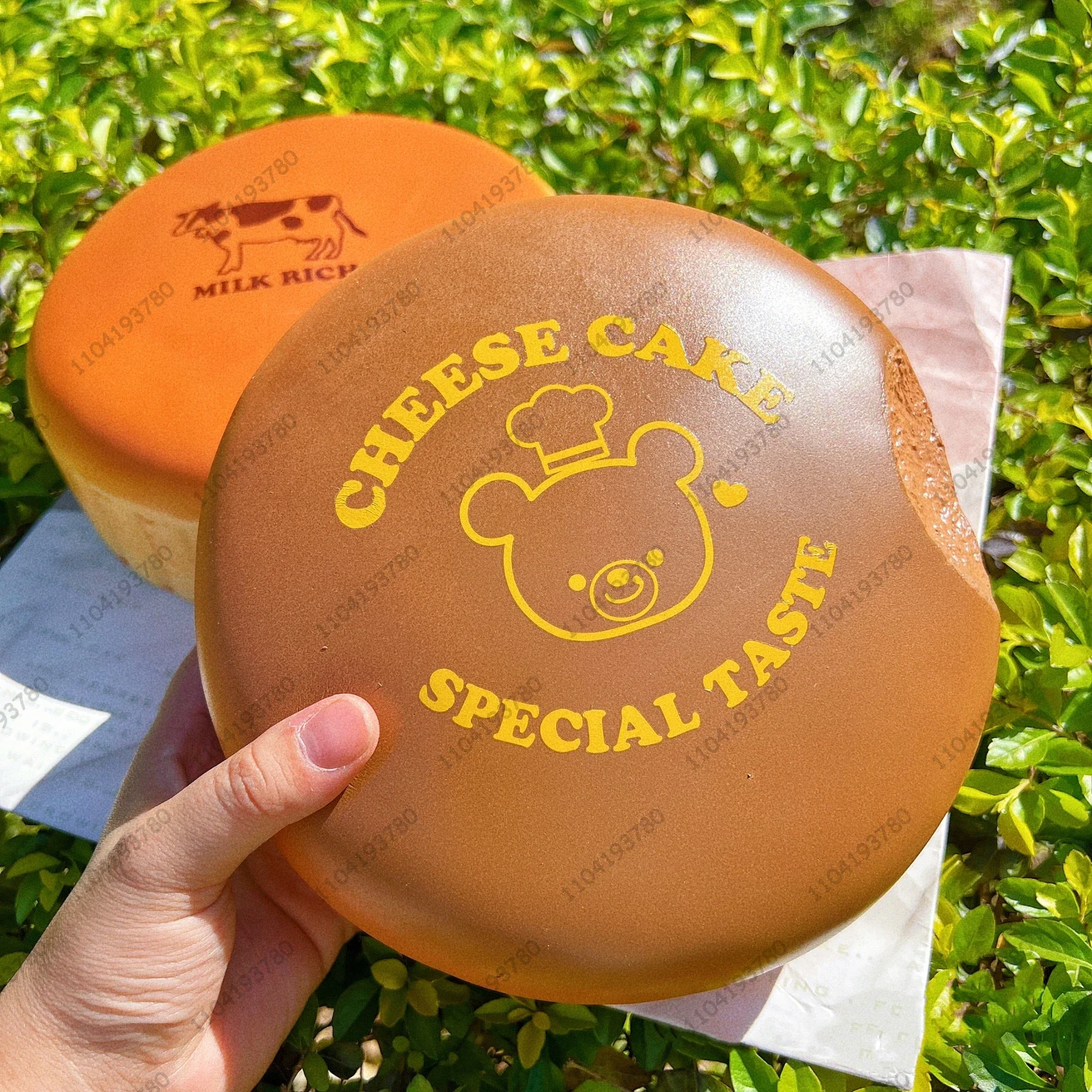 Big Cheese Cake Slow Rising Squishy One Bite Cow Cake Slow Rebound Squeeze Toy Bear Cake Stress Release Hand Relax Toy