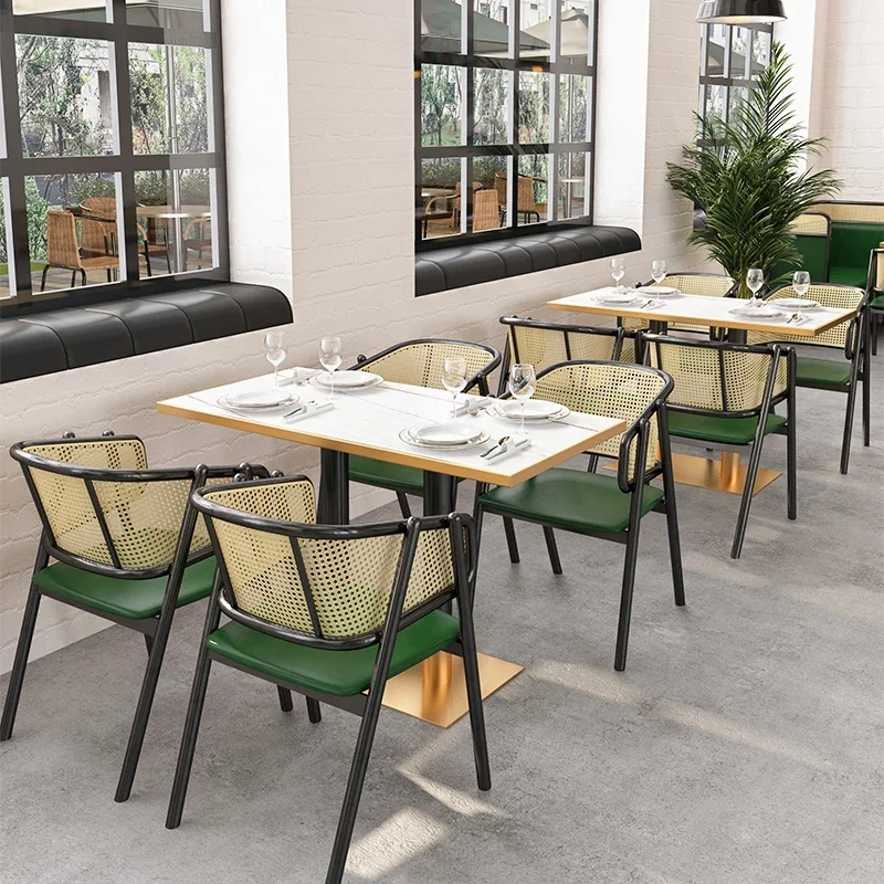 Restaurant Western Restaurant Rattan Sofa Dining Bar Hotel Sushi Shop Card Seat Cafe Milk Tea High Quality