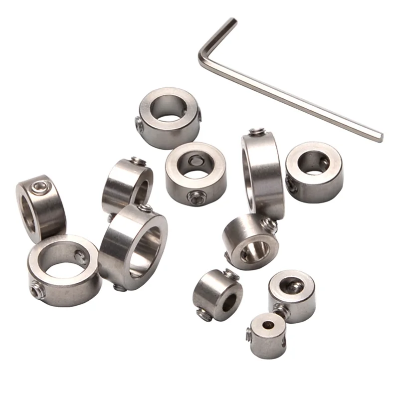 

Набор из 12 регулируемых ограничительных колец-фиксаторов с шестигранным ключом для затяжки стопорных винтов, инструмент для деревообработки, нержавеющая сталь - AT30