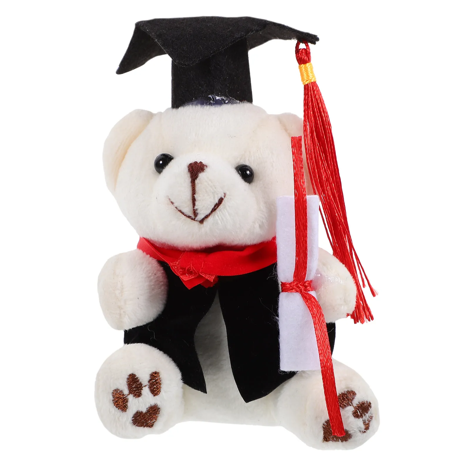 Graduation Bear Keychain Stuffed Animal Keyring Compact Size for Backpacks Handbags Phones Luggage Decorative Bag Pendant