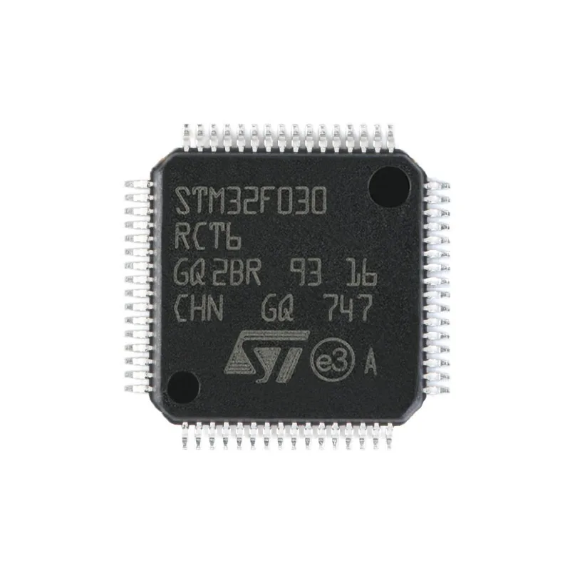 Genuine Original STM32F030RCT6, LQFP‑64 Package, ARM Cortex‑M0 Core 32‑Bit Microcontroller MCU Chip