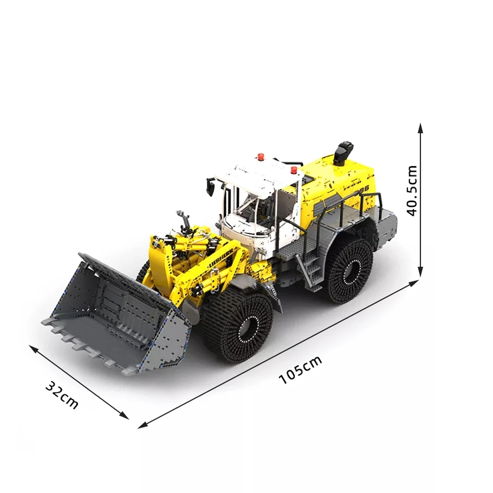Nouveau Bulldozer pneumatique Liebherr L586 de haute technologie, énorme chargeur sur pneus, chariot élévateur, Kits de modèles de véhicules d'ingénierie, blocs de construction, jouet
