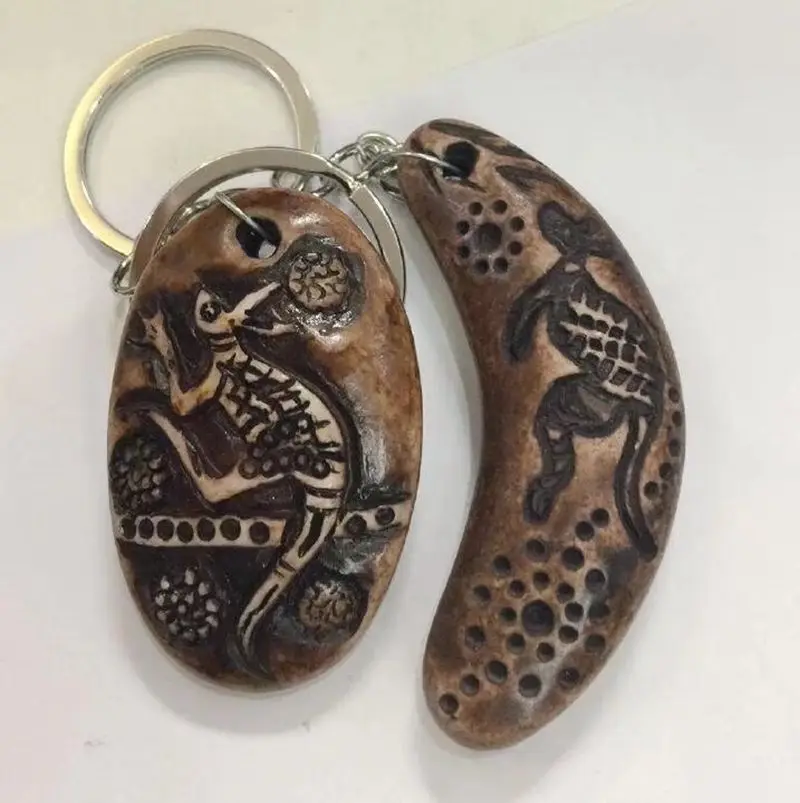 2 pcs kangaroo totem amulet Tibet style two design Keychain