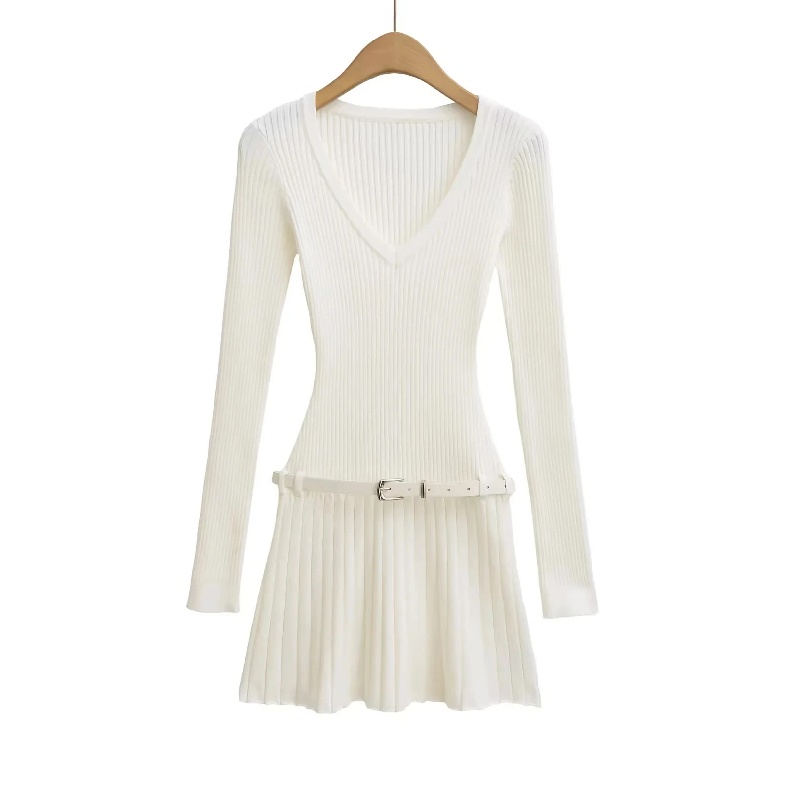 الكورية Sle V-Ne محبوك الدكتور المرأة الخريف الشتاء جديد الرغبة النقية التخسيس ألف خط مطوي ort تنورة الدكتور #3