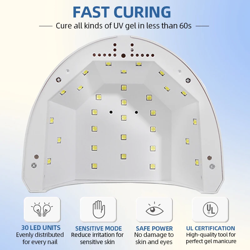 サンワン-すべてのジェルとマニキュア用のLEDドライヤー,マニキュア機器,モーションセンサー付き,48W