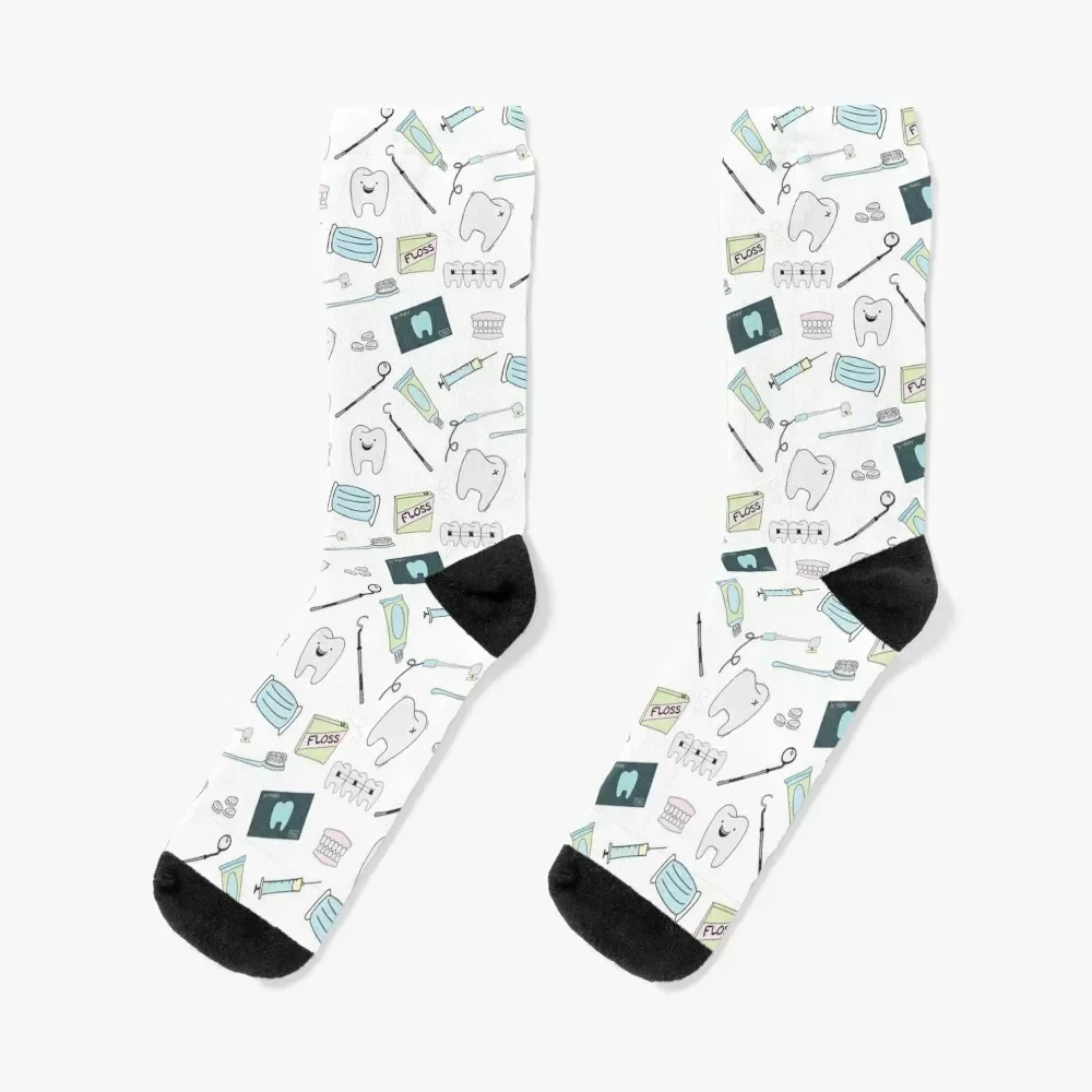 

Dentist do it better doodle Pattern Socks crazy bright garter funny sock Male Socks Women's