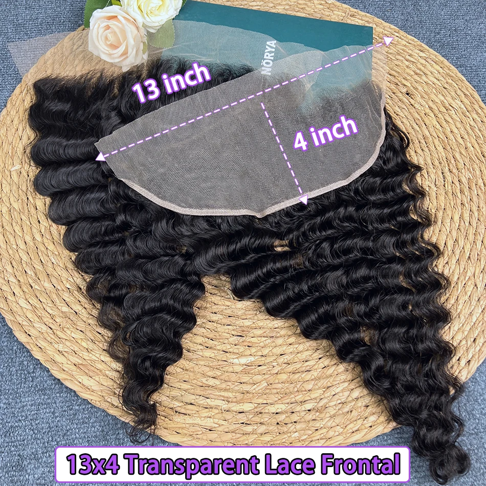 13x4 HD الدانتيل الشفاف أمامي موجة عميقة الشعر البشري اللون الطبيعي قبل قطعها ابيض عقدة غير مرئية الدانتيل شعر بشري لعذراء