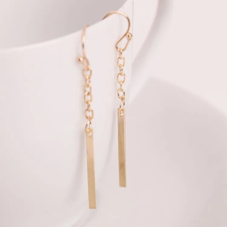 New Fashion Earrings Long Straight Chain Ear Hook Earrings Jewelry Wholesale Trade Punk For Women girl\' Gift
