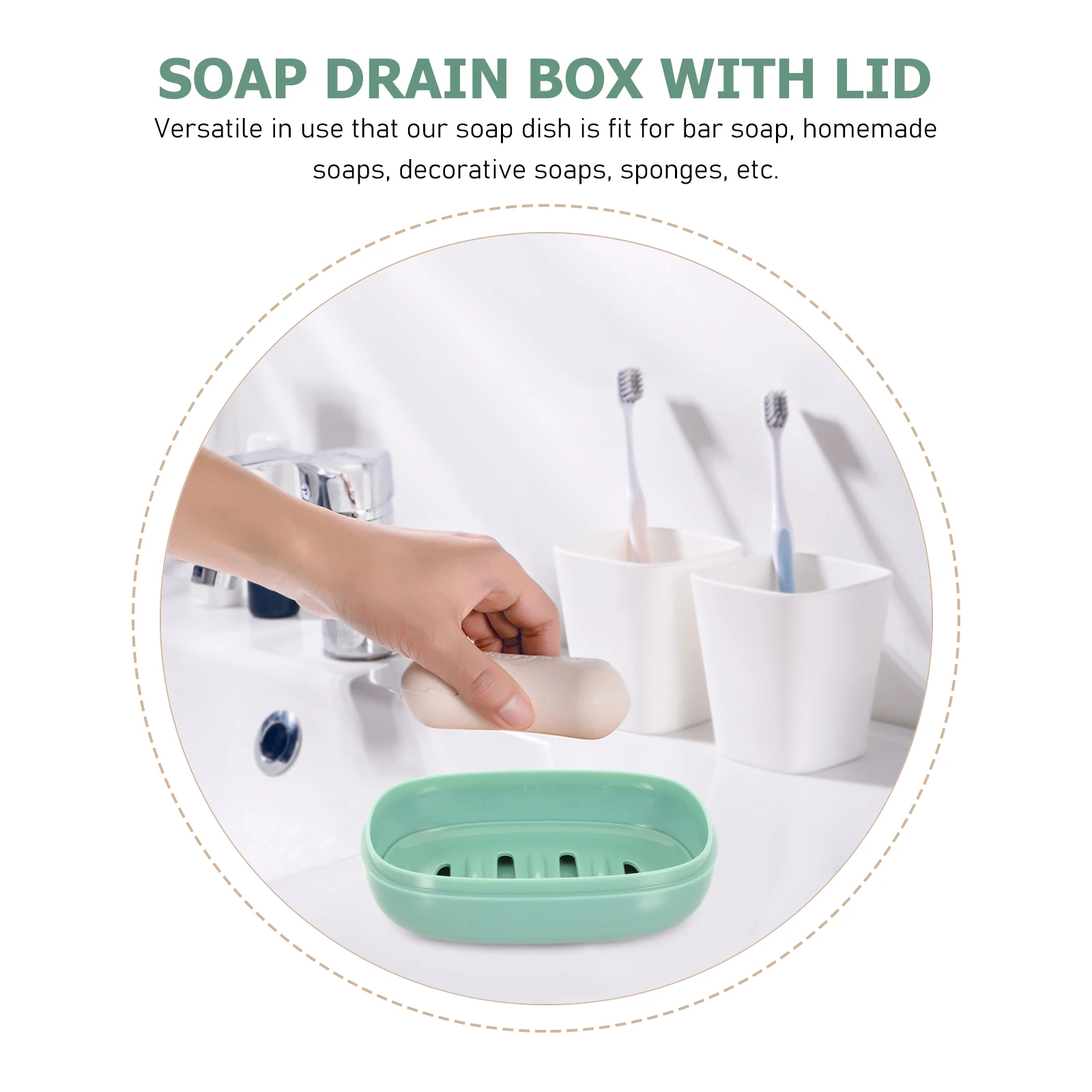 

2pcs Dish Waterproof Box Household Bathrooms Soap Holder Portable Soap Tray Smooth Design For Bar Homemade Decorative