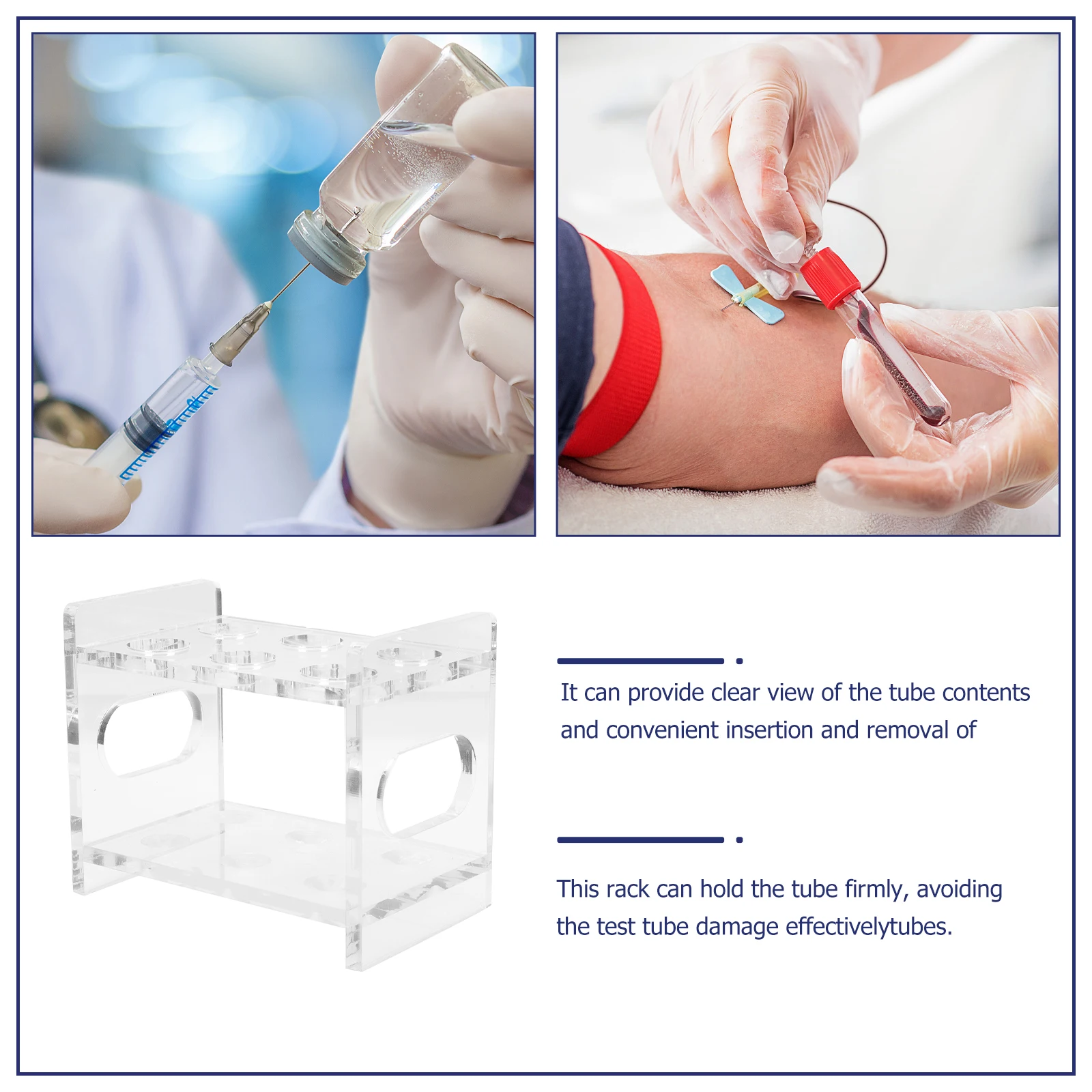 

Test Tube Rack Tubes Lab Holder Acrylic Supporting Microcentrifuge Bracket