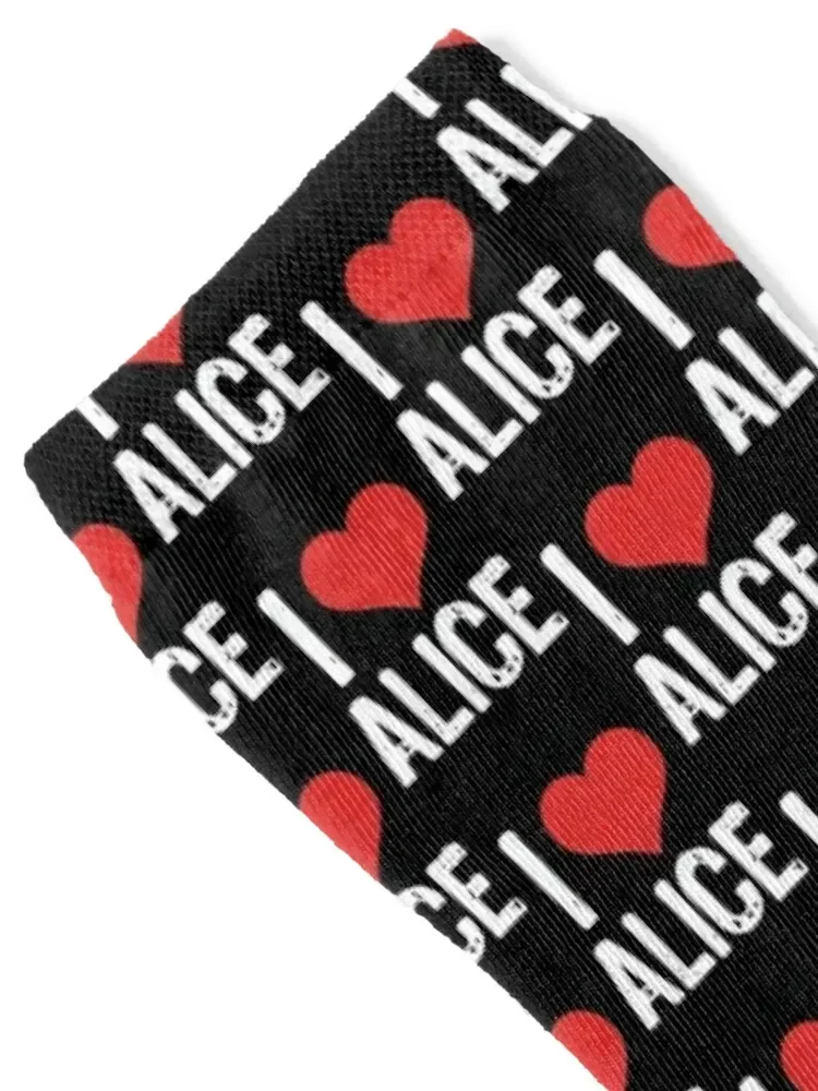 I Love Alice Socks moving stockings Crossfit hiking Ladies Socks Men's