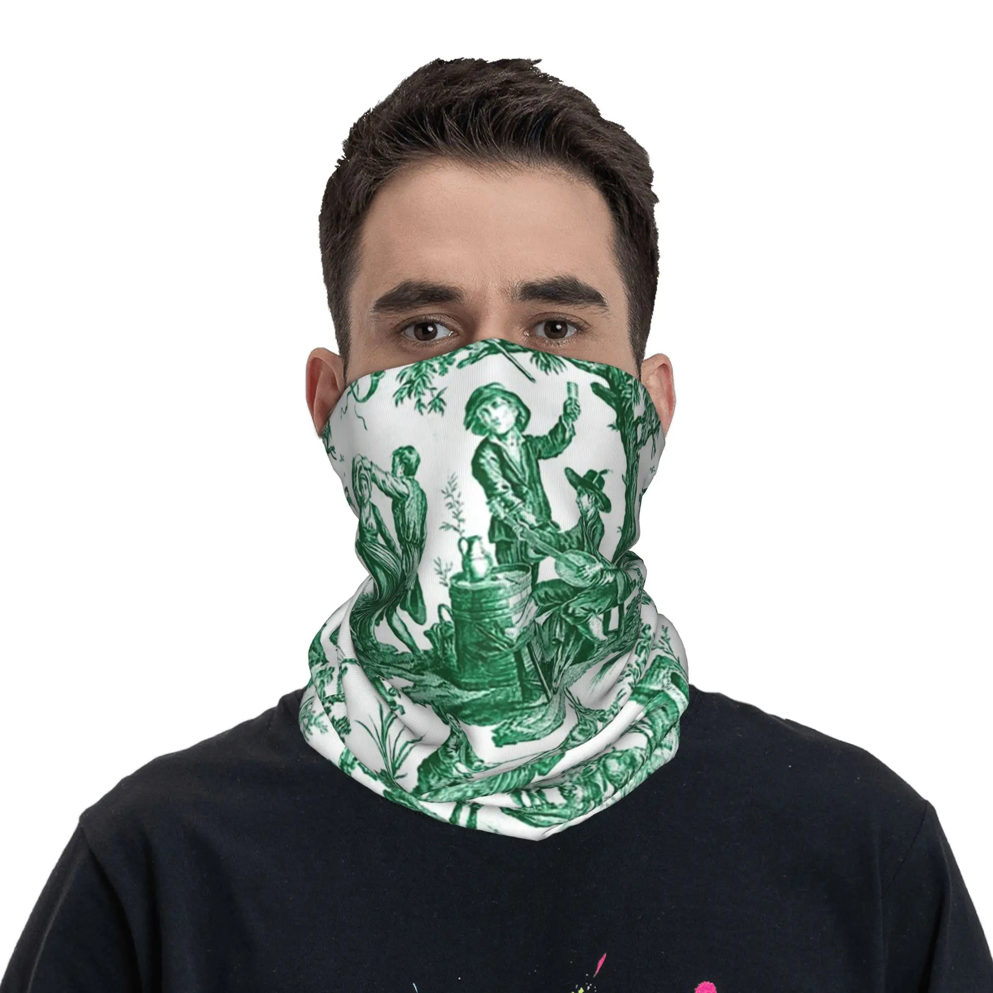 

Винтажная французская бандана с мотивом Toile De Jouy, гетры с принтом, маска, шарф, многофункциональный велосипедный шарф, походная рыбалка