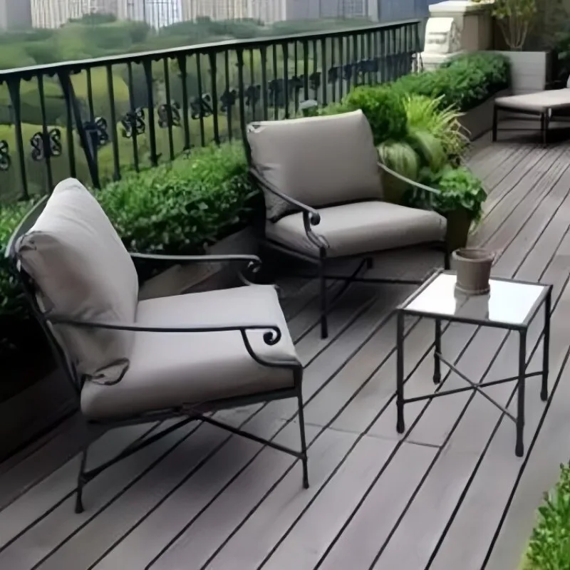 American Outdoor Iron Sofa Coffee Table Combination Modern Minimalist Villa Scandinavian Popular Patio Balcony