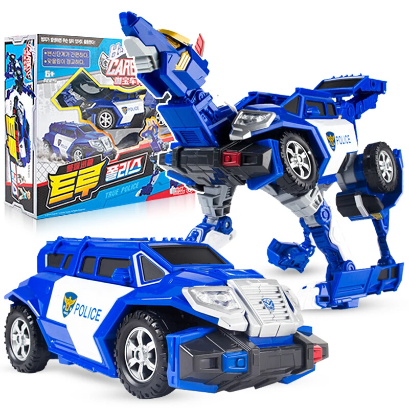 New Big Hello Carbot Transformation Robot Toys Action Figures Two Mode Deformation Car Police Wolf Toy for Children Gift