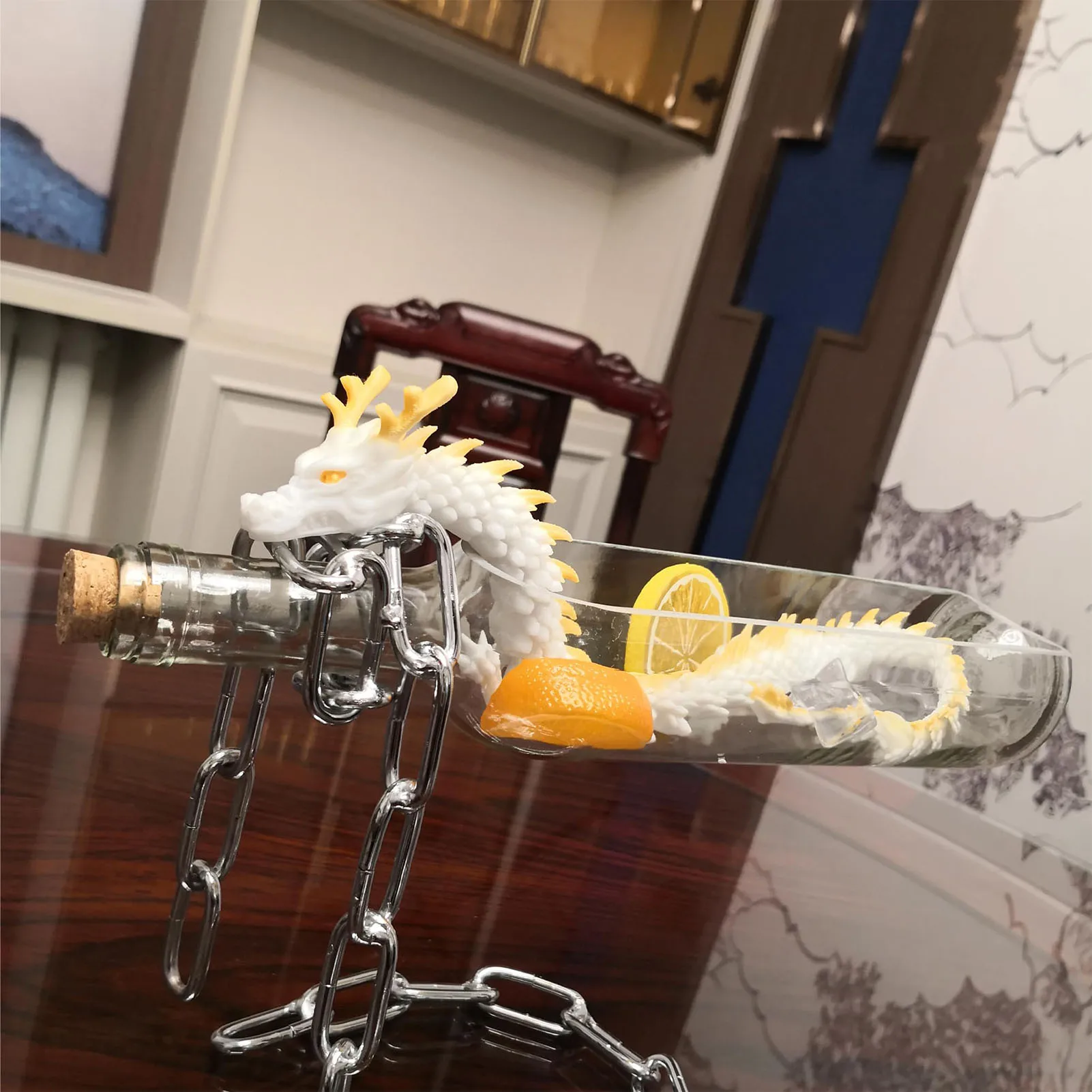 2024 3D Printed Dragon Figures Multi-Jointed Movable Hand-held Articulated China Dragon for Home Car Office Tabletop Ornament