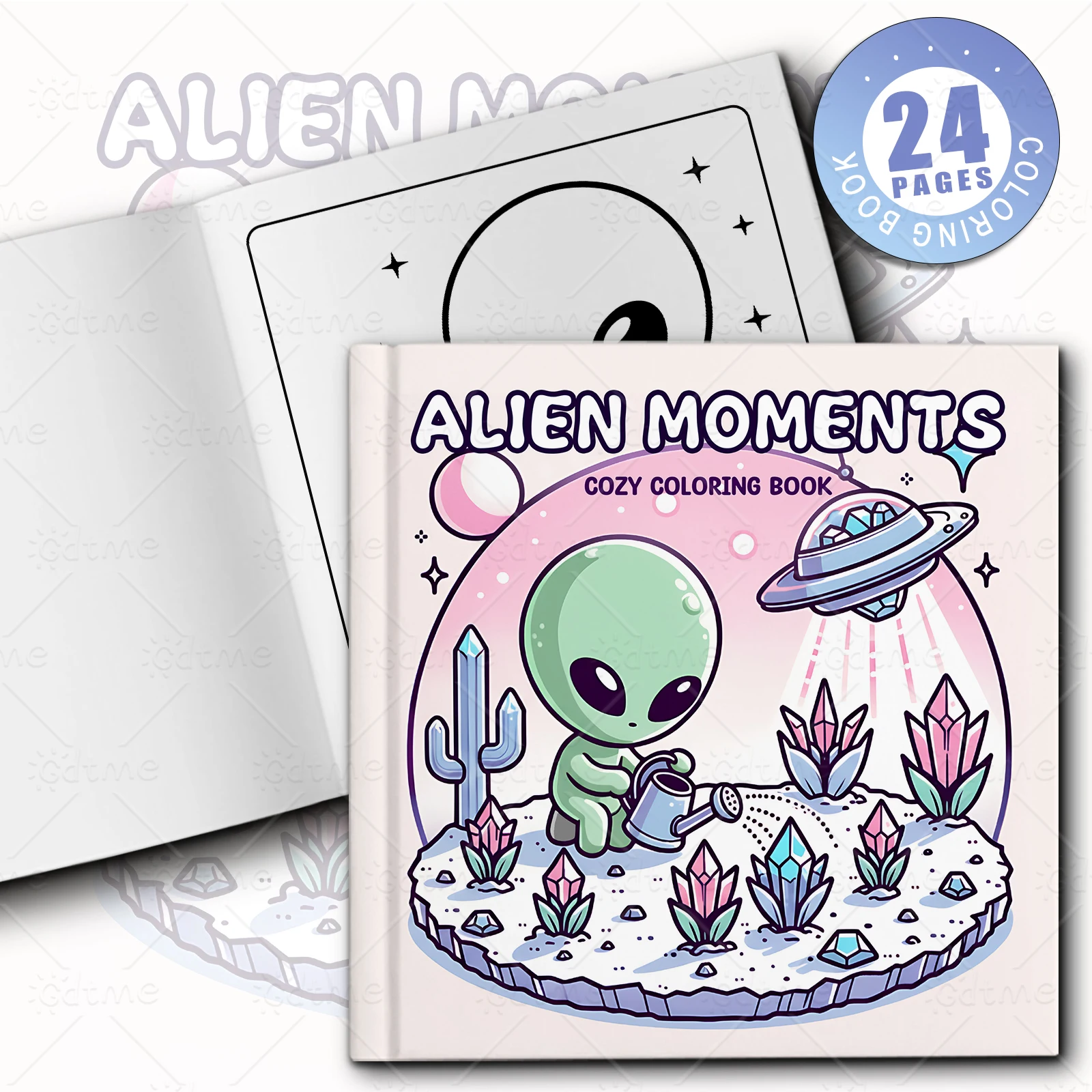 Alien Themed Coloring Book for Adults - Relaxing Bold Simple Patterns, Anti-Stress Art Therapy Drawing Book for Sci-Fi Lovers ﻿
