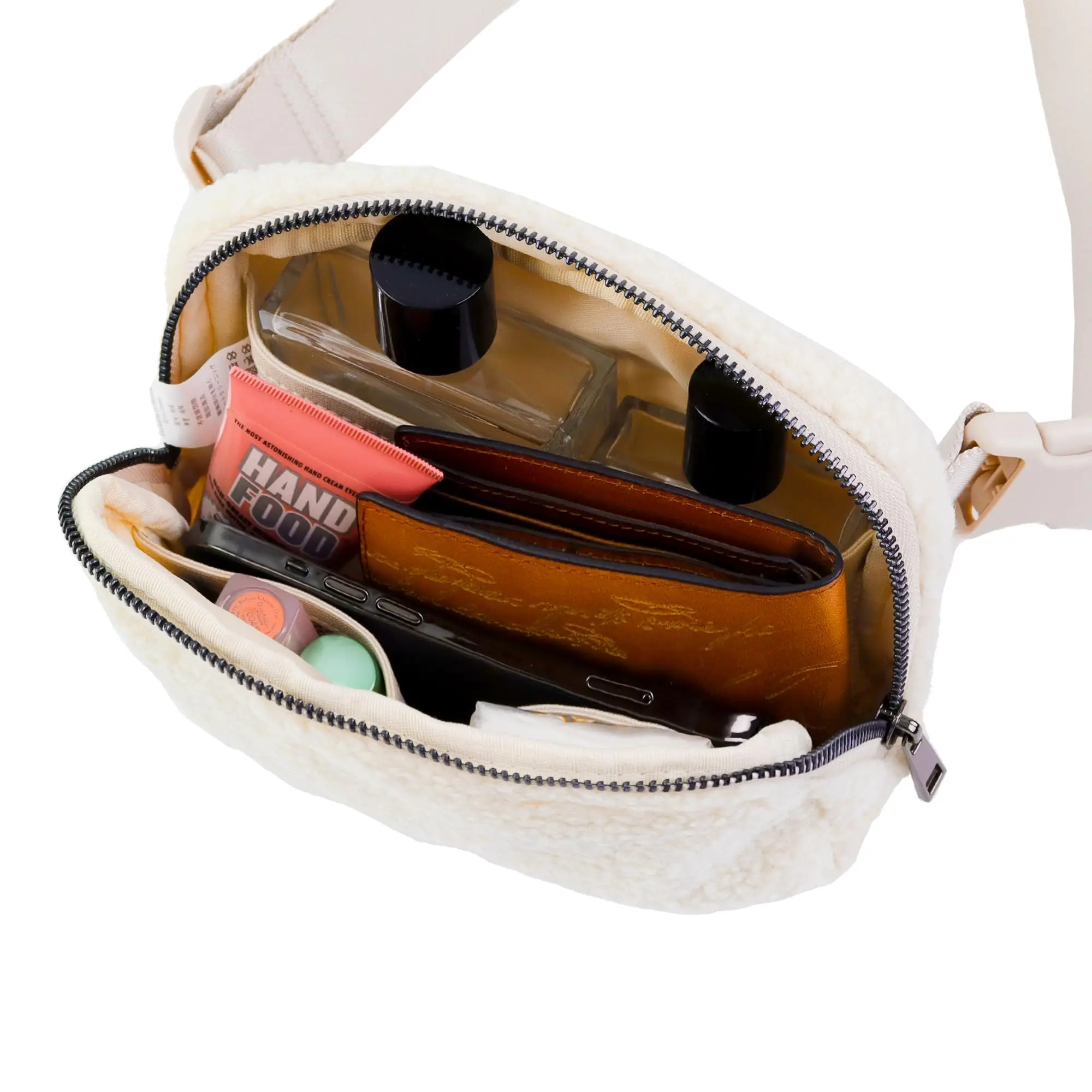 Mini Everywhere Belt Bag Fleece Sherpa Small  Fanny Pack  Crossbody Bags for Women Trendy Cute Waist Pouch Side Bag