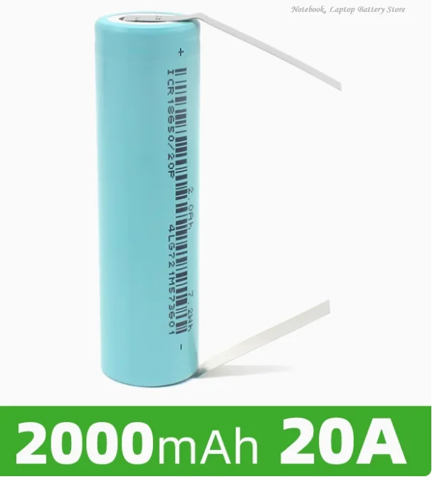 Akumulator litowo-jonowy ALLCCX 18650, 3,7 V 2000 mAh, 2500 mAh, 2600 mAh, 3300 mAh, 3500 mAh, 18 mm x 65 mm, płaska lub spawana noga