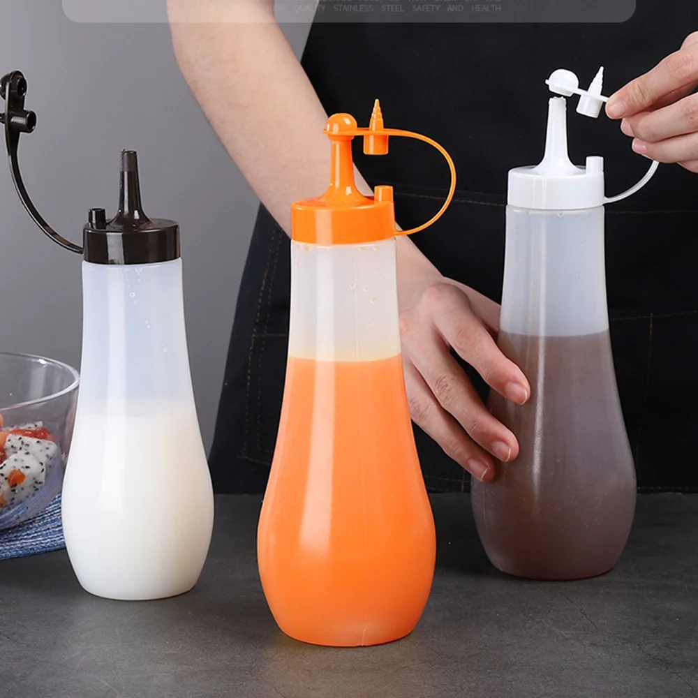 250/360/480/720ml Condiment Squeeze Bottle for Oil Sauce Salad Dressing Dispenser Squirt Bottle Plastic Kitchen Accessories