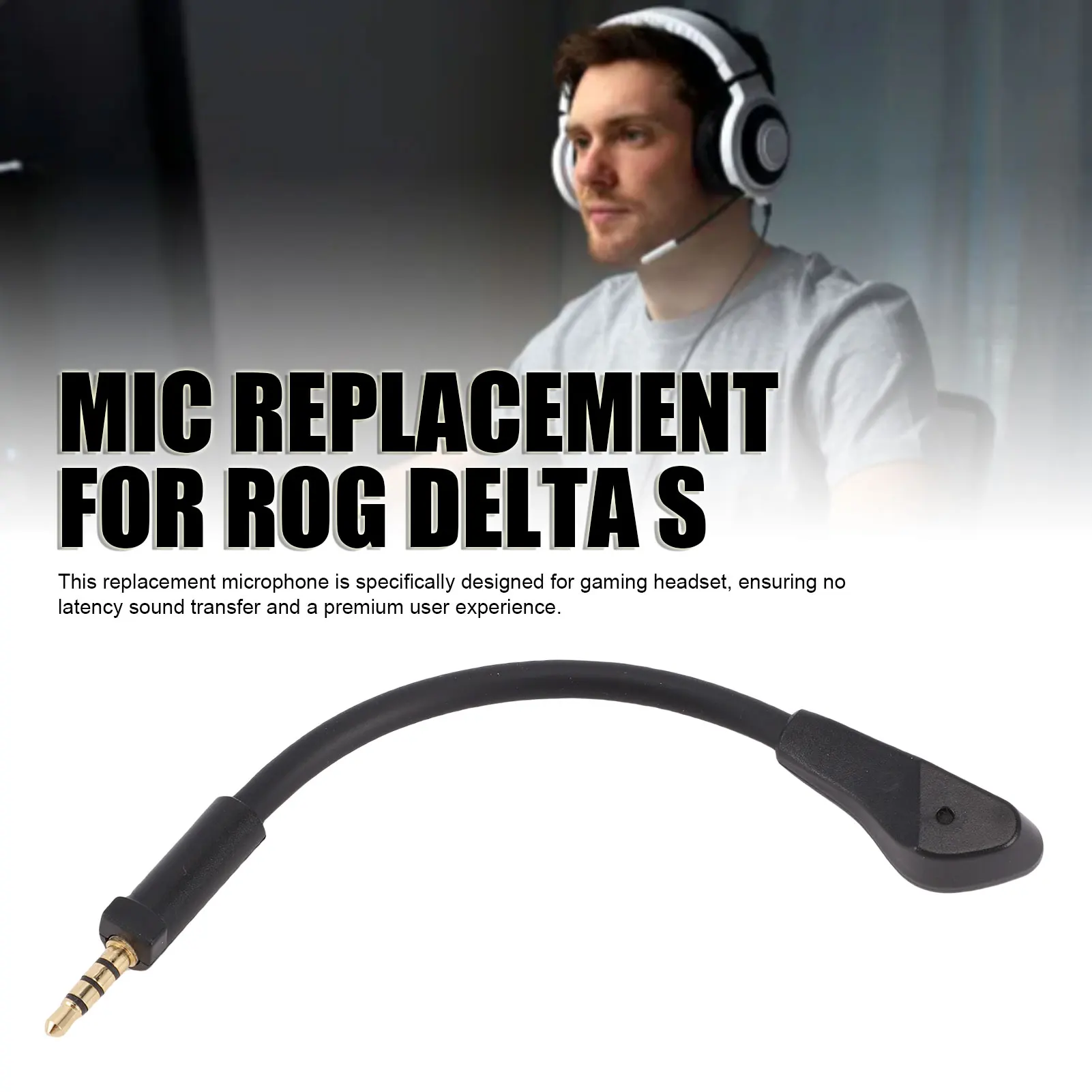 3.5mm Detachable Microphone Microphone Replacement for ROG Delta S Gaming Headset Noise Reduction 3.5mm Detachable Game Mic